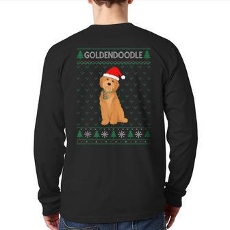 Xmas Goldendoodle Dog Ugly Christmas Sweater Party Back Print Long Sleeve T-shirt - Monsterry AU