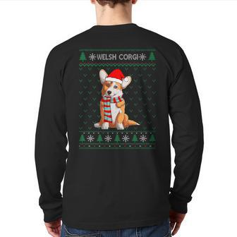 Xmas Welsh Corgi Ugly Christmas Sweater Party Back Print Long Sleeve T-shirt - Monsterry DE