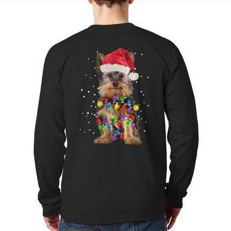 Yorkie Christmas Yorkie Dog Xmas Back Print Long Sleeve T-shirt - Seseable