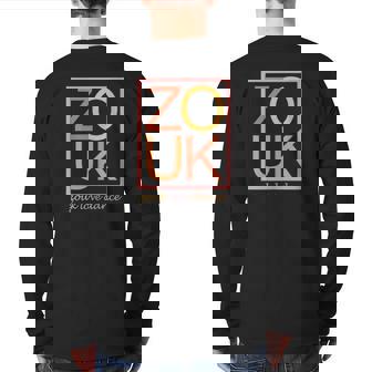 Zouk Love Dance Fun Novelty Minimalist Typography Dancing Back Print Long Sleeve T-shirt | Mazezy