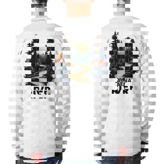 Alatna River Retro Minimalist River Alatna Back Print Long Sleeve T-shirt | Mazezy