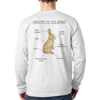 Anatomy Of The Bunny Cute Animal Love Rabbit Easter Back Print Long Sleeve T-shirt | Mazezy