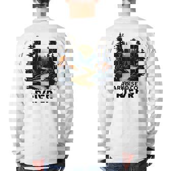 Arroyo Seco River Retro Minimalist River Arroyo Seco Back Print Long Sleeve T-shirt | Mazezy