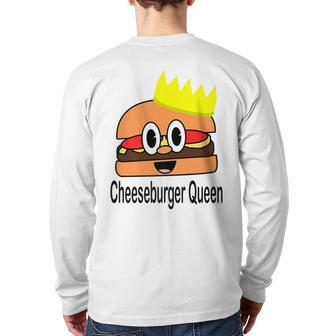 Cheeseburger Queen Back Print Long Sleeve T-shirt | Mazezy