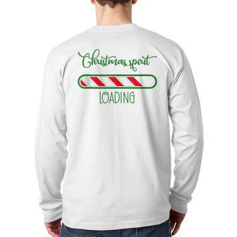 Christmas Holidays Spirit Loading Joy Back Print Long Sleeve T-shirt | Mazezy
