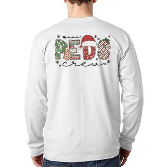 Christmas Pediatric Crew Peds Nurse Santa Hat Nursing Team Back Print Long Sleeve T-shirt - Seseable