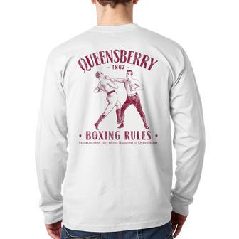 Distressed Vintage Boxing Queensbury Boxing Rules Back Print Long Sleeve T-shirt | Mazezy
