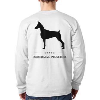Doberman Pinscher Black Silhouette Back Print Long Sleeve T-shirt | Mazezy