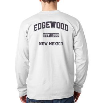 Edgewood New Mexico NM Vintage State Athletic Style Back Print Long Sleeve T-shirt | Mazezy