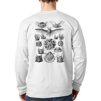 Ernst Haeckel Bats Scientific Illustration Biology Bat Lover Back Print Long Sleeve T-shirt | Mazezy