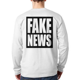 Fake News Reporter Correspondent Journalist Press Member Back Print Long Sleeve T-shirt | Mazezy