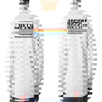 Hallettsville Tx Hometown Pride Retro 70S 80S Style Back Print Long Sleeve T-shirt | Mazezy