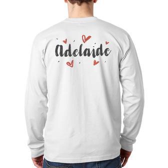 I Heart Adelaide Australia Cute Love Hearts Back Print Long Sleeve T-shirt | Mazezy