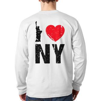 I Heart Love Ny New York City Nyc Back Print Long Sleeve T-shirt | Mazezy