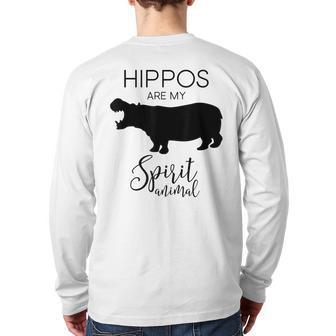 Hippo Hippopotamus Spirit Animal J000421 Back Print Long Sleeve T-shirt | Mazezy