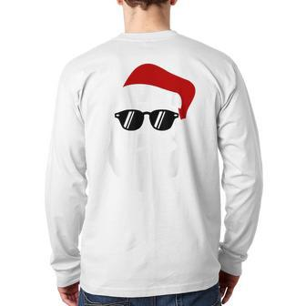 Hipster Santa Claus With Sunglasses For Christmas Back Print Long Sleeve T-shirt - Seseable