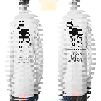 Italian Greyhound Black Silhouette Back Print Long Sleeve T-shirt | Mazezy