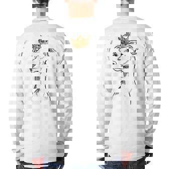 Italian Greyhound Dog Wearing Crown Back Print Long Sleeve T-shirt | Mazezy