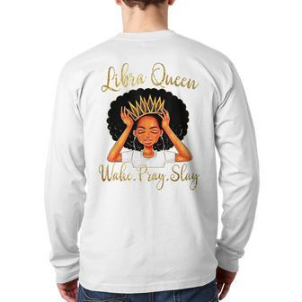 Libra Queens Are Born In September 23 October 22 Back Print Long Sleeve T-shirt | Mazezy