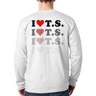 I Love Heart Ts Back Print Long Sleeve T-shirt - Seseable