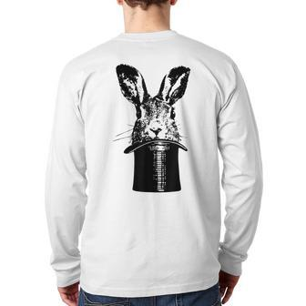 Magicians Rabbit In A Hat Vintage Magic Performer Back Print Long Sleeve T-shirt | Mazezy