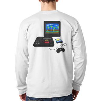 Mega Genesis 16Bit Japan Console Retro Gamer Back Print Long Sleeve T-shirt - Monsterry CA