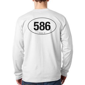 Michigan Area Code 586 Oval State Pride Back Print Long Sleeve T-shirt | Mazezy CA