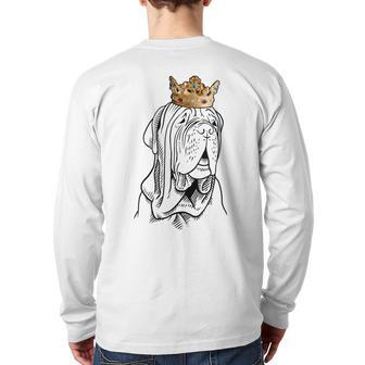 Neapolitan Mastiff Dog Wearing Crown Back Print Long Sleeve T-shirt | Mazezy