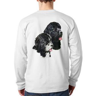 Newfoundland Dogs Including Landseer Back Print Long Sleeve T-shirt | Mazezy