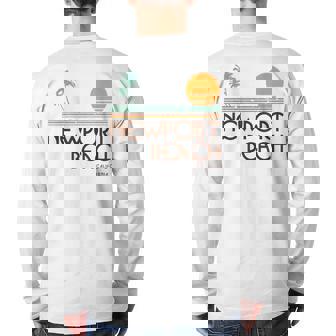 Newport Beach California Surf Light Back Print Long Sleeve T-shirt | Mazezy