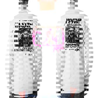 In October We Wear Pink Horror Movie Halloween Breast Cancer Back Print Long Sleeve T-shirt | Mazezy