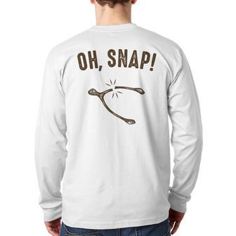 Oh Snap Wishbone Thanksgiving Christmas Back Print Long Sleeve T-shirt - Monsterry UK