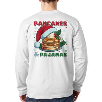 Pancakes And Pajamas Fluffy Buttermilk Cake Santa Christmas Back Print Long Sleeve T-shirt | Mazezy