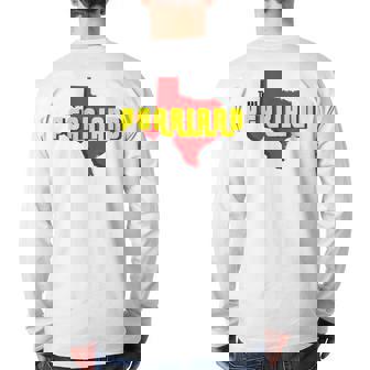 Pearland Texas State Outline Retro Tx Back Print Long Sleeve T-shirt | Mazezy