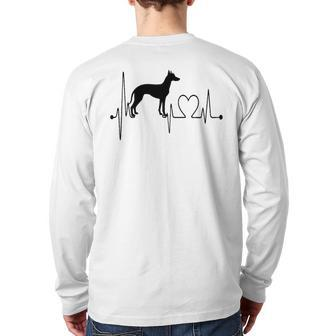 Peruvian Inca Orchid Dog My Heartbeat Ekg Dogs Are My Cardio Back Print Long Sleeve T-shirt | Mazezy