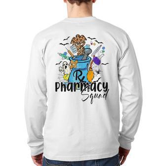 Pharmacy Squad Halloween Pills Of Spooky Pharmacist Witch Back Print Long Sleeve T-shirt - Seseable