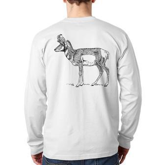 Pronghorn Antelope Back Print Long Sleeve T-shirt | Mazezy