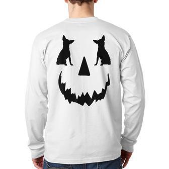 Pumpkin Chihuahua Halloween Back Print Long Sleeve T-shirt - Seseable