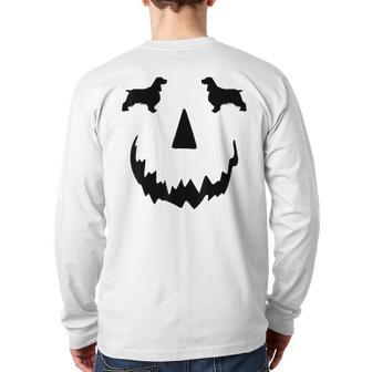 Pumpkin English Springer Spaniel Halloween Back Print Long Sleeve T-shirt | Mazezy