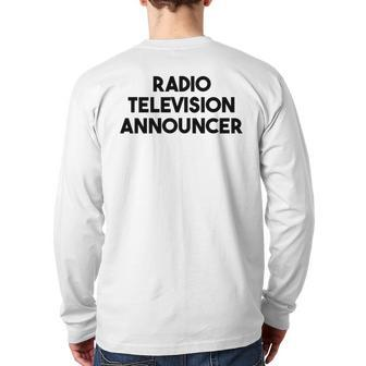 Radio Television Announcer Back Print Long Sleeve T-shirt | Mazezy