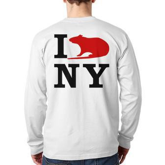 I Rat Ny I Love Rats New York Back Print Long Sleeve T-shirt | Mazezy
