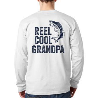 Reel Cool Grandpa Fathers Day For Fisherman Back Print Long Sleeve T-shirt | Mazezy