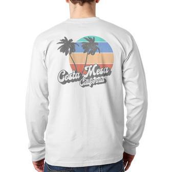 Retro Costa Mesa California Ca Vintage Beach Surf Back Print Long Sleeve T-shirt | Mazezy