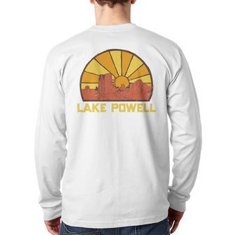 Retro Lake Powell Sun Vintage Graphic Back Print Long Sleeve T-shirt | Mazezy
