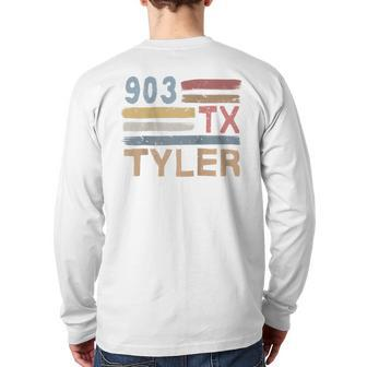 Retro Tyler Area Code 903 Residents State Texas Back Print Long Sleeve T-shirt | Mazezy