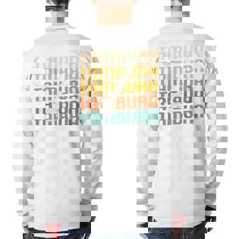 Retro Vintage Classic Tambura Player Instrument Back Print Long Sleeve T-shirt | Mazezy