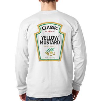Retro Yellow Mustard Diy Halloween Costume Matching Group Back Print Long Sleeve T-shirt - Seseable