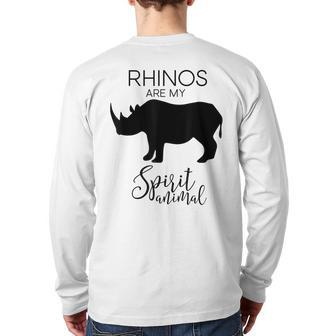 Rhino Rhinoceros Spirit Animal J000470 Back Print Long Sleeve T-shirt | Mazezy