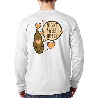 She's My Sweet Potato I Yam Thanksgiving Matching Couple Set Back Print Long Sleeve T-shirt - Monsterry AU
