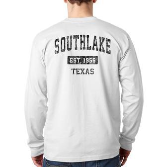 Southlake Texas Tx Vintage Sports Black Back Print Long Sleeve T-shirt | Mazezy